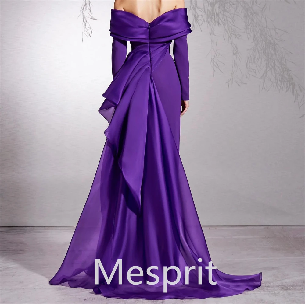 Customized Ball Mesprit Fashion High Quality Off-the-shoulder A-line Evening Dresses Contoured Floor Length Custom Dress Saudi A