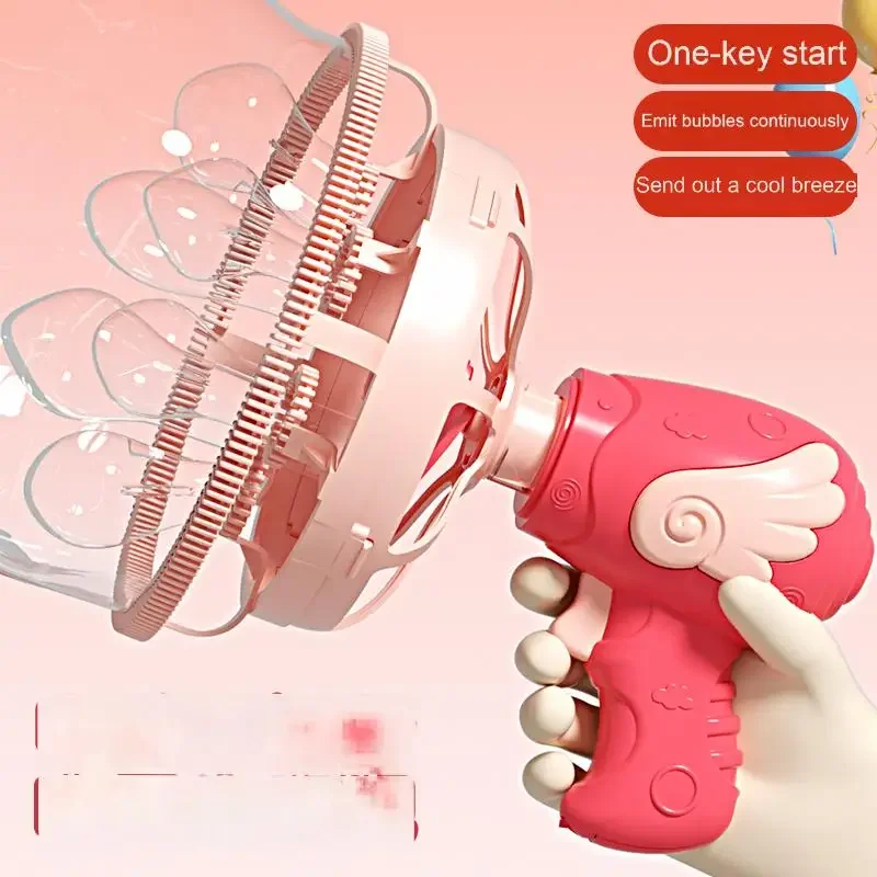 Zewnętrzna pistoletowa maszyna do robienia baniek mydlanych to świetny pomysł na prezent i idealna jako upominek świąteczny. Nowe, eleganckie zabawki do robienia podwójnych baniek mydlanych.