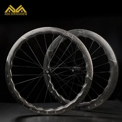 ADLERAUGEN Wave Carbon Wheels 700c Road Bike Wheelset Disc Brake Ceramic Bearing Center Lock T700 Carbon Rim Bicycle Wheels