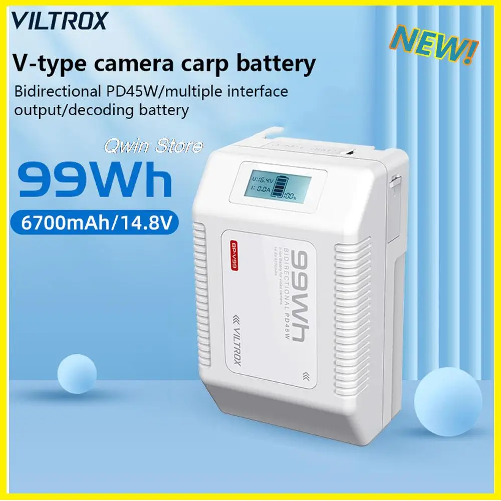 

VILTROX BP-V99 V-type Lithium Battery 99Wh battery 6700mAh Support BP45WCamera Light Monitor Fill light Large Capacity