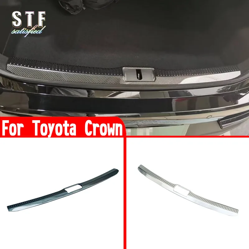 For Toyota Crown 2023 2024 Car Accessories Interior Rear Bumper Sill Protector Molding Decoration Stickers