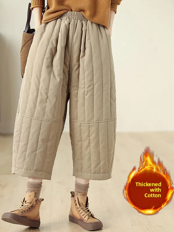 Pantaloni Harlan in cotone traspirante di nuovo arrivo invernale Pantaloni bootcut a gamba larga artistici vintage a vita alta da donna