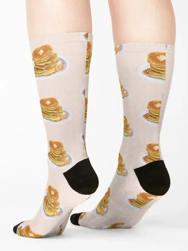 Pancakes Breakfast Illustration Socks crazy gifts Rugby funny gift Socks Women Men's