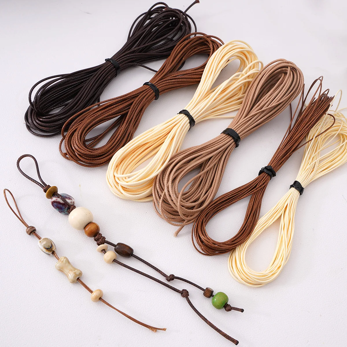 0.8-1.5mm Faux Leather Line Wax Cord Thread Durable String For DIY Necklace Bracelet Handicraft Jewelry Making Accessories image 4