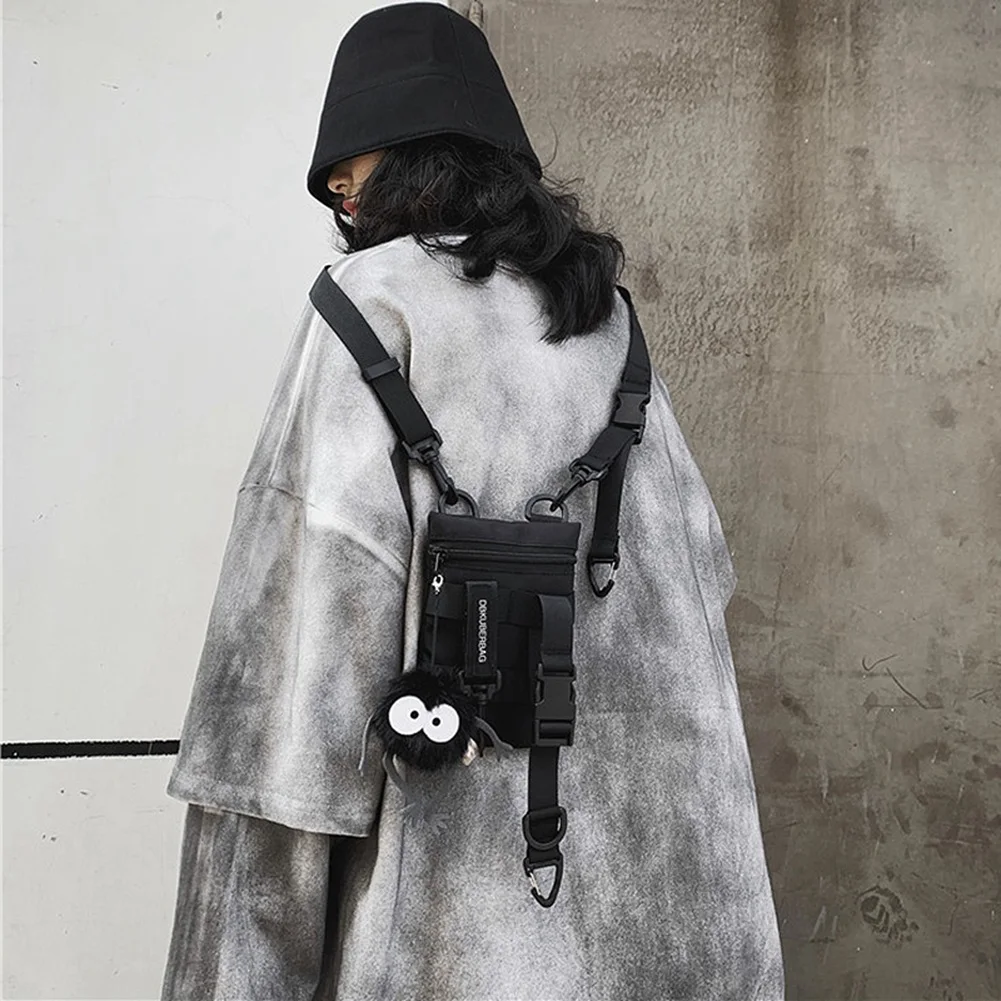 TEXU 2X bolso de hombro individual para hombre, Mini estilo Hip Hop, bolsos cruzados informales para teléfono móvil para mujer, bolso de viaje grande