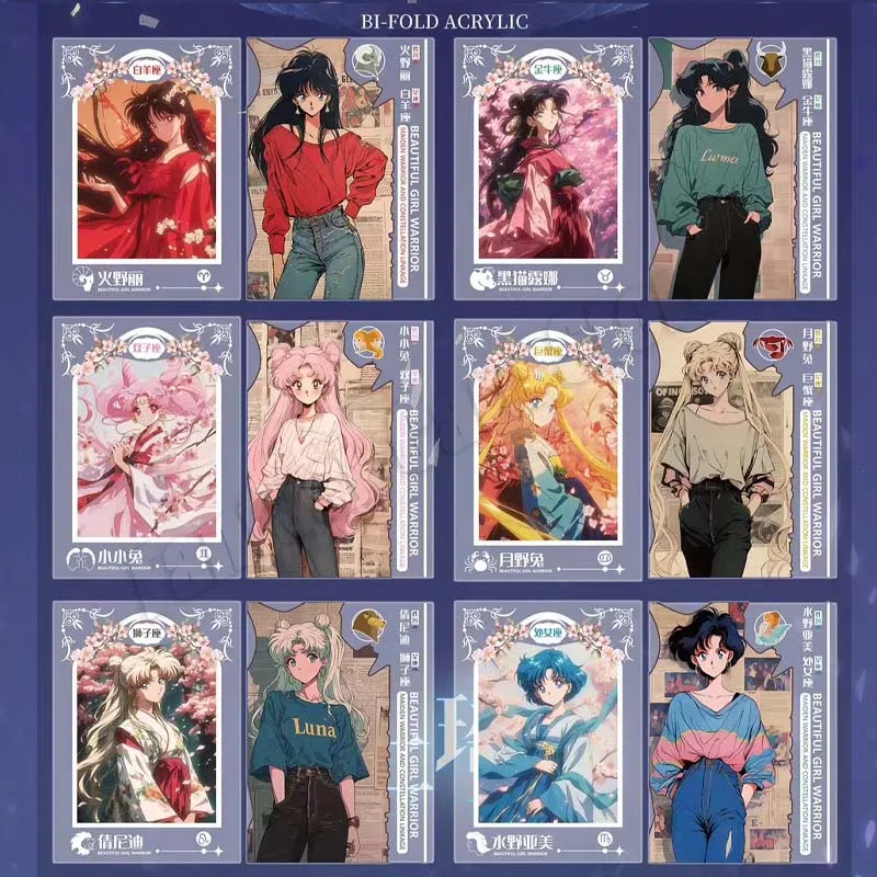 Tarjeta de Sailor Moons Hino Rei Tsukino Usagi, moda Sexy, anime, diosa, regalo coleccionable, nuevo estilo, venta limitada