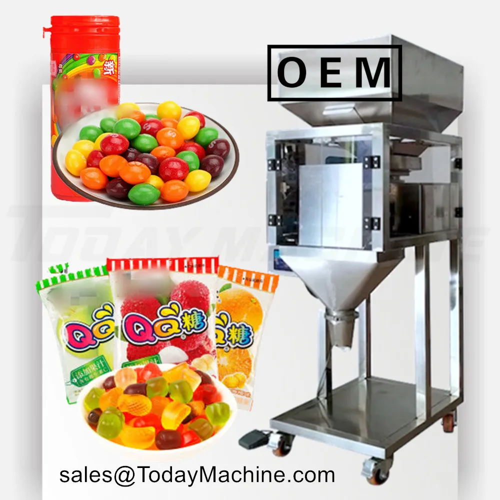 Ce Dry Fruits Vegetable Cashew Nuts and Candy Semi Automatic 4 Head Linear Weigher