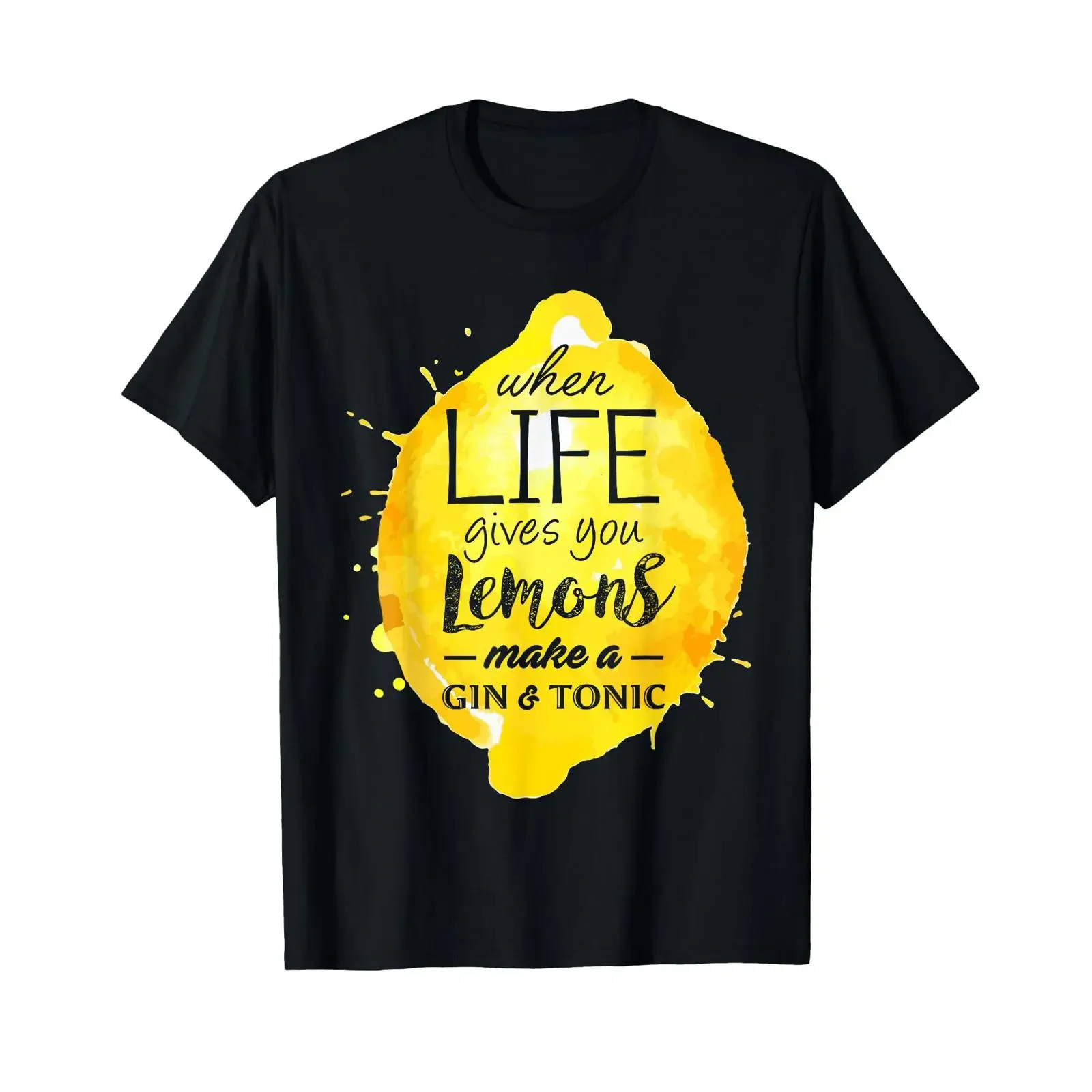 Funny Lemons Gin Tonic Lover Drinking Quote T Shirt vintage Washed designer clothes Soft fashion Unisex Versatile Stylish