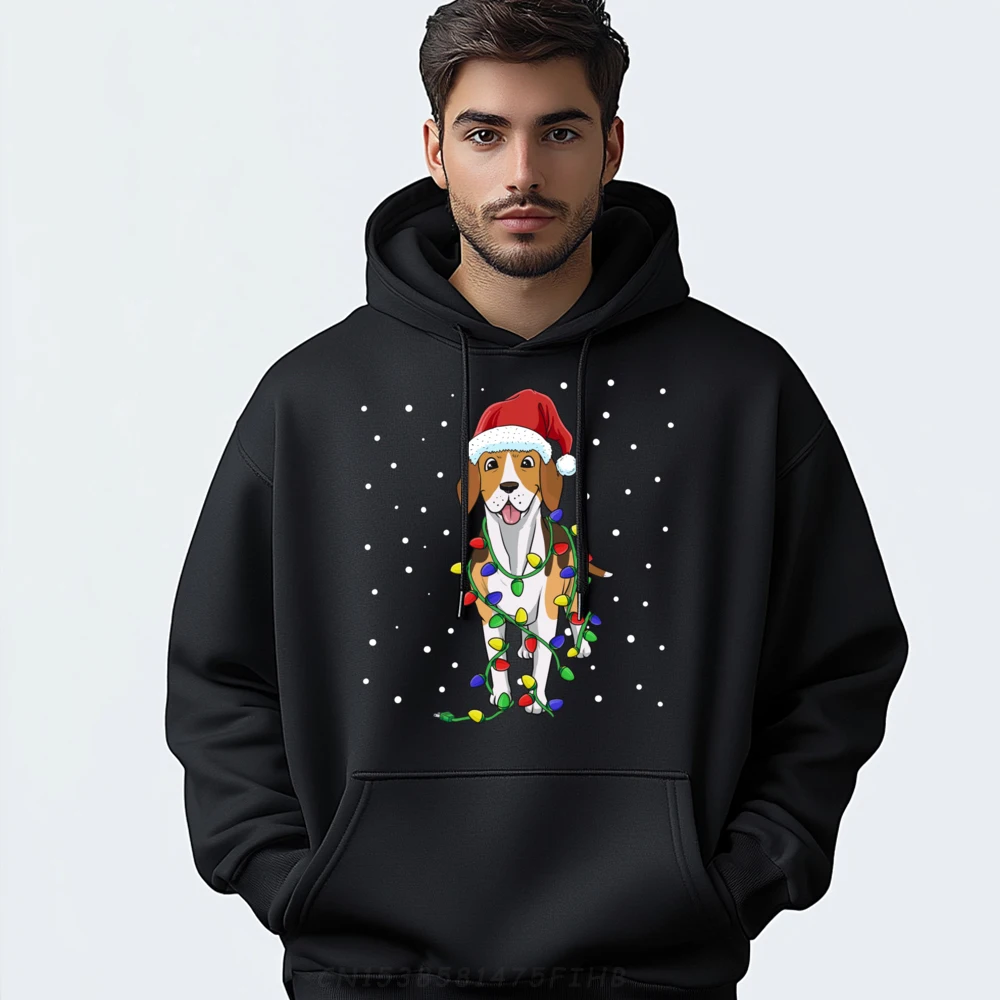 

Beagle Christmas dog 3d Printed Sweatshirts Adult Designer Clothes Men Father's Day