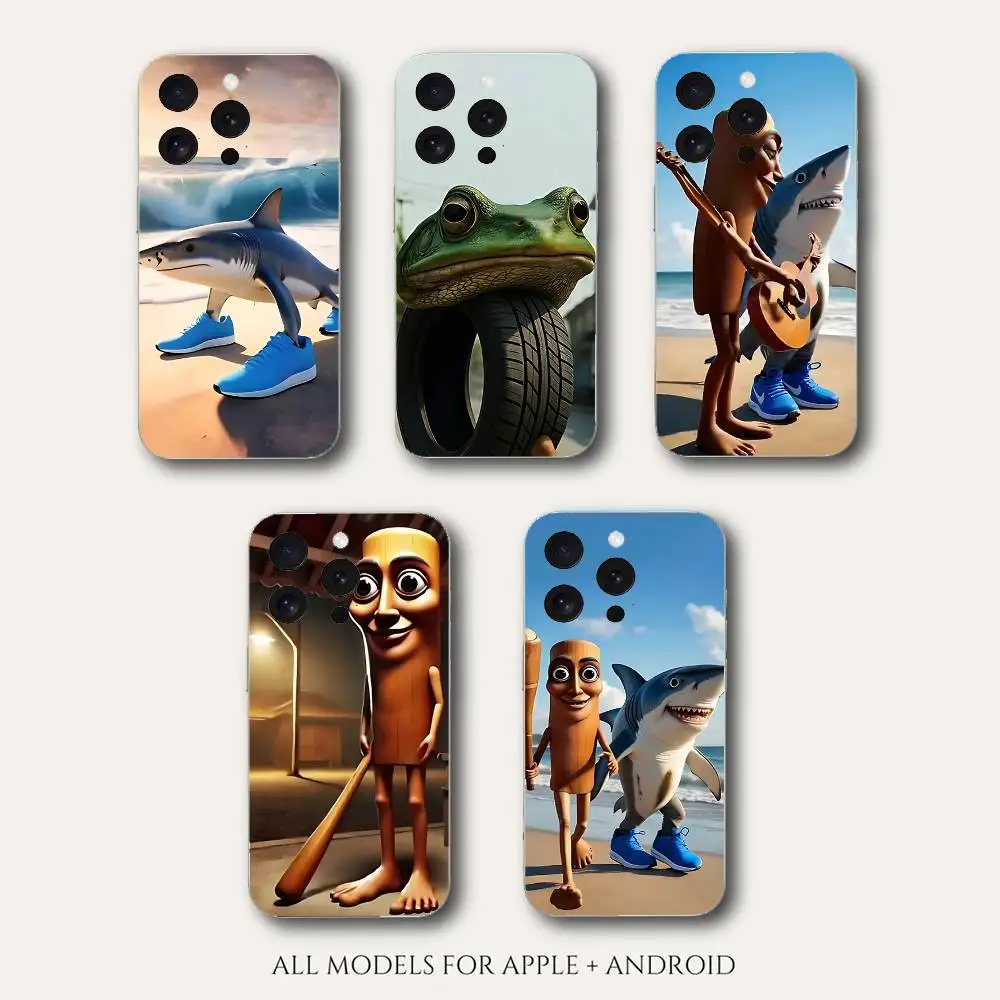 

Funny T-tuntuntun Sahur Cute Phone Case For IPhone 17 16 15 14 Plus 13 12 11 Pro Max Phone Back Cover Transparen