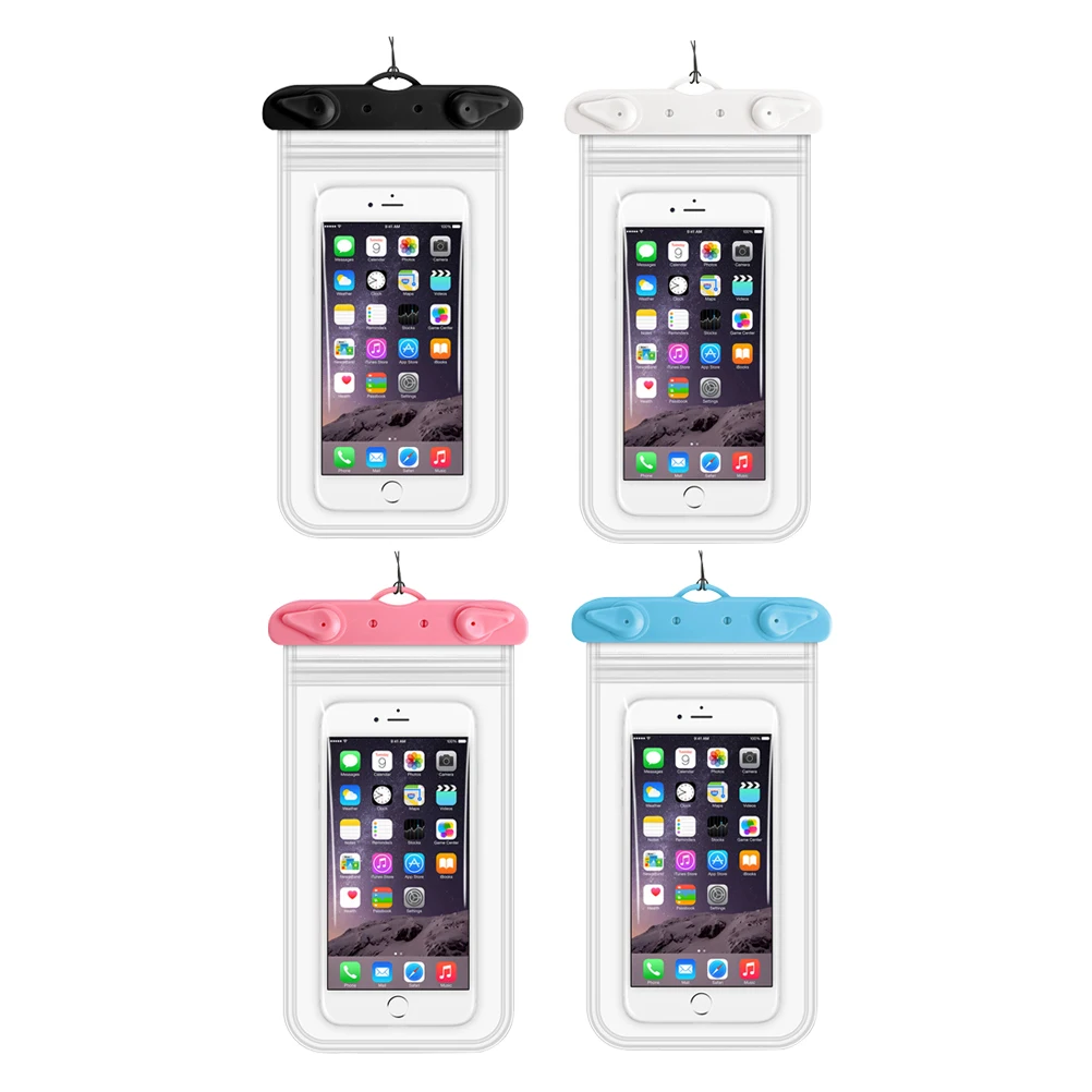 

4Pcs Waterproof Phone Bag Universal Mobile Pouch for Swimming Boating Snorkeling Transparent Window Phones under 6.2 Inches PVC