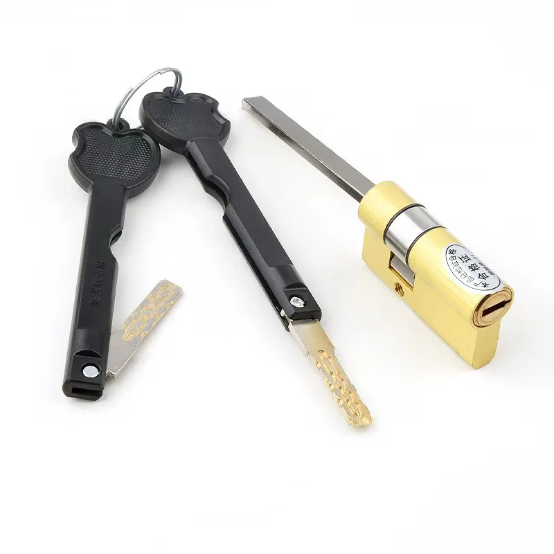 Latão Lock Cylinder for Automatic Smart Door Lock, com cauda, C-Class Core ,Anti-roubo porta de emergência Fingerprint Lock core