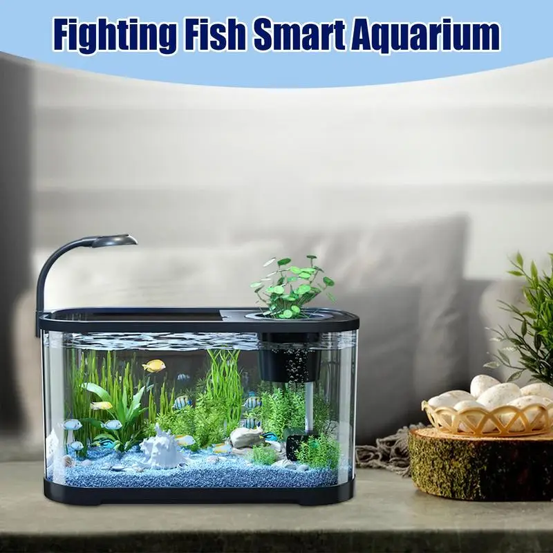 

Small Aquarium Kit Small Betta Fish Tank Decorative Fish Tank For Terrapin Tortoise Turtle Household Clear Aquarium