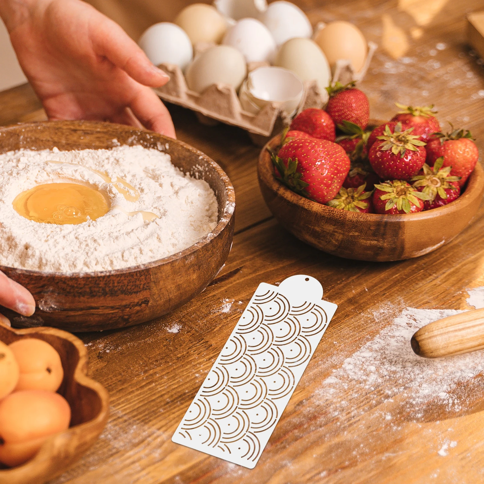 

12pcs Cake Stencils Baking Decoration Templates Fondant Molds Reusable Non-Stick For Cookies Dessert Wedding Birthday Baking