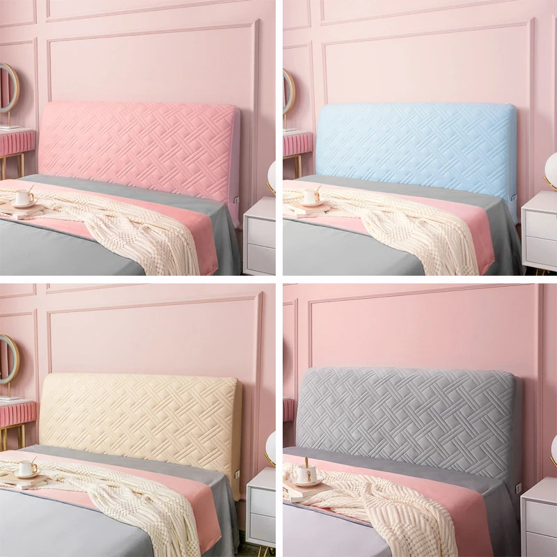 

Headboard cover soft velvet thickened all-inclusive quilted anti-collision universal dust-proof solid color bedside protective