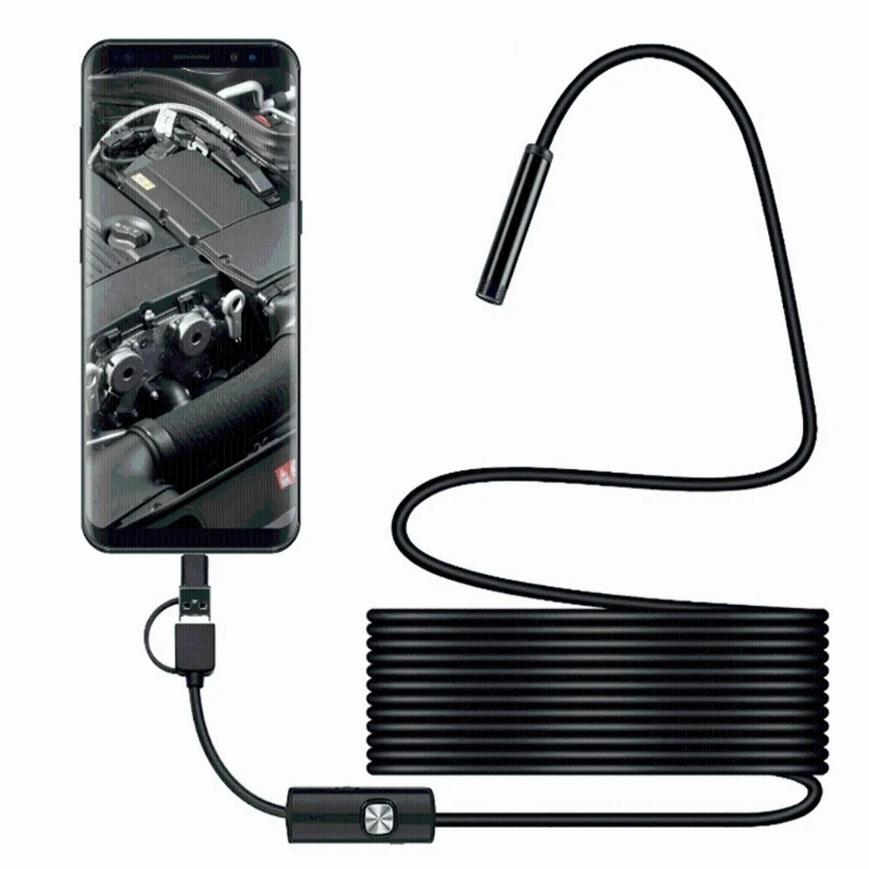 

28GB Industrial Endoscope, Borescope Inspection Camera, IP67 Waterproof Camera, Sewer Camera with 6 LED Light