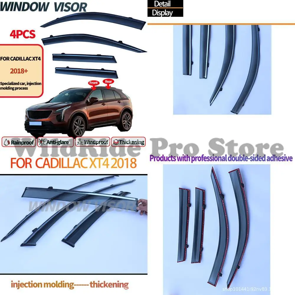 

1 комплект для оконных козырьков CADILLAC XT4, дефлекторы от дождя, солнцезащитный козырек