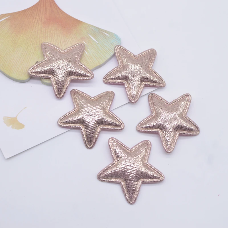 50Pcs 35mm Padded Star Appliques for Baby Crafts Clothes Sewing Patches DIY Headwear Bow Hair Clips Decor Accessories