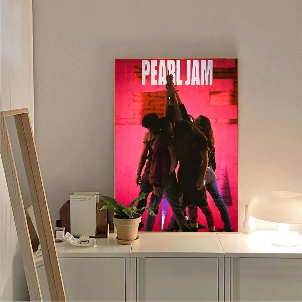 Pearl Jam Band  Poster No Framed Poster Kraft Club Bar Paper Vintage Poster Wall Art Painting Bedroom Study Stickers