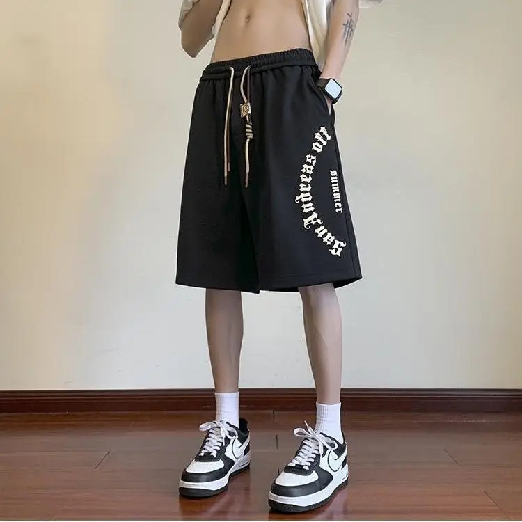 Korean quality high-end foam shorts men trendy brand summer street sports trend men versatile straight y2k loose casual pants