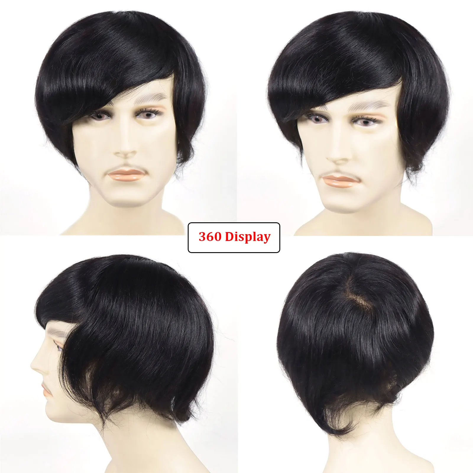 8x10 Full PU Men Toupee Invisible Hair System