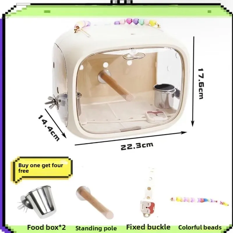 Gaiola para Pássaros ao Ar Livre - Bolsa de Transporte Portátil em Acrílico, Acessórios para Gaiola de Pássaros, Nido para Periquitos, Gaiola para Papagaios