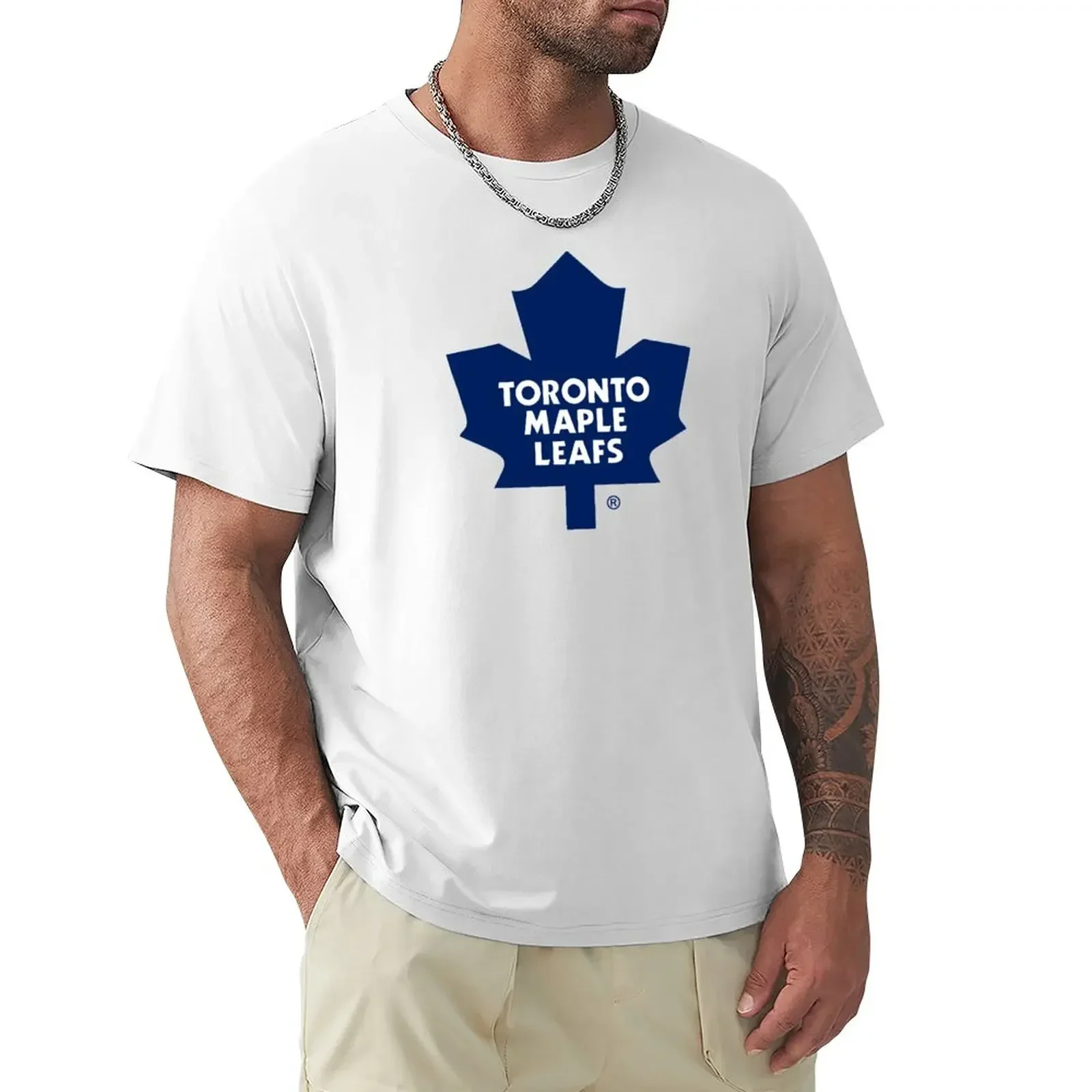 harajuku T-shirt for a boy summer clothes plain black t shirts men Maple Leafs-toronto T-Shirt Oversized t-shirt  streetwear2024