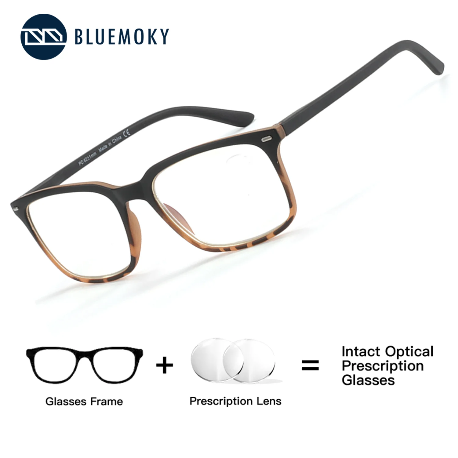 

BLUEMOKY Square Prescription Glasses In Mens Featuring Progressive Myopia Photochromic And Anti Blue Ray Lenses