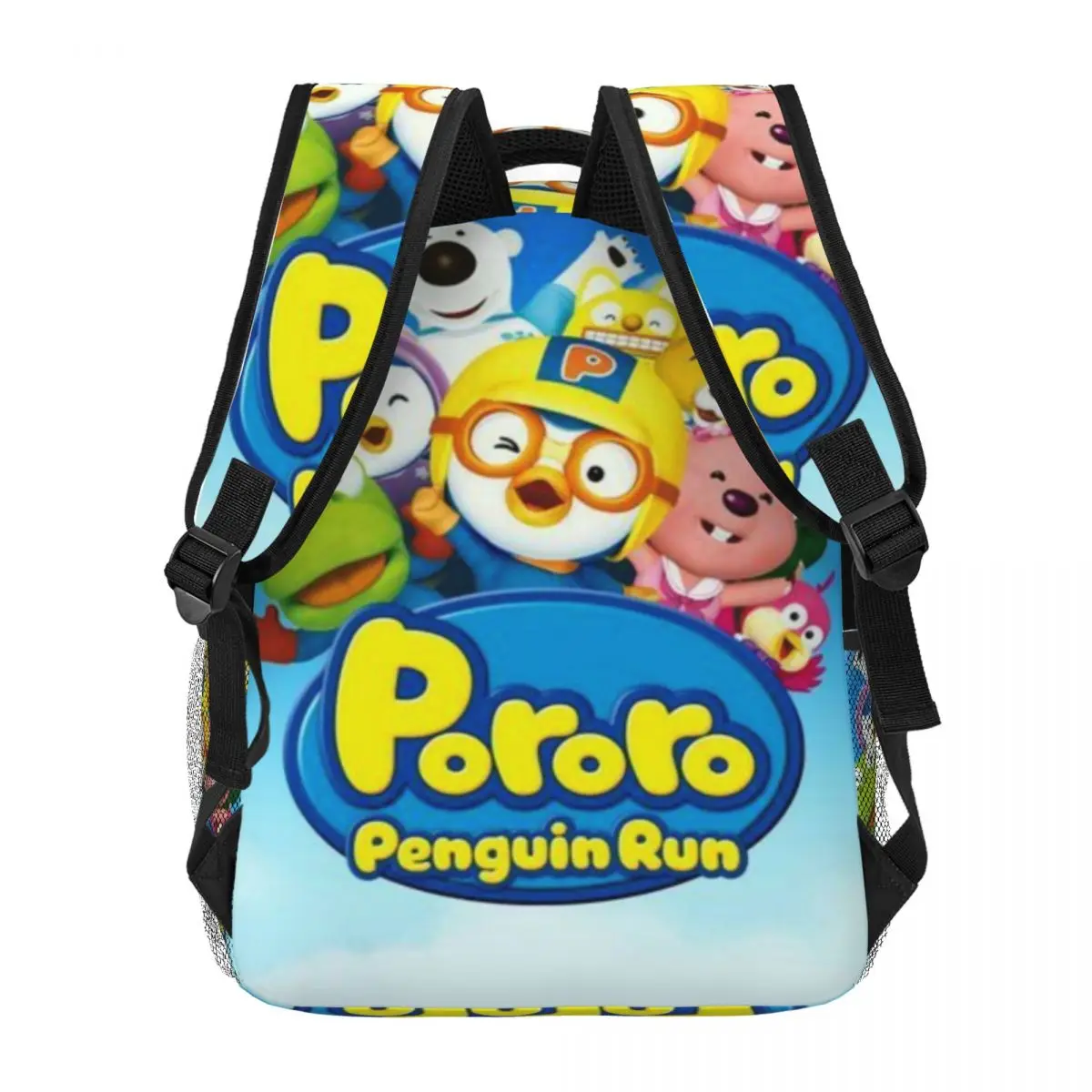 P-Pororo New Fashionable Pattern School Bag Print Lightweight Backpack 17inch