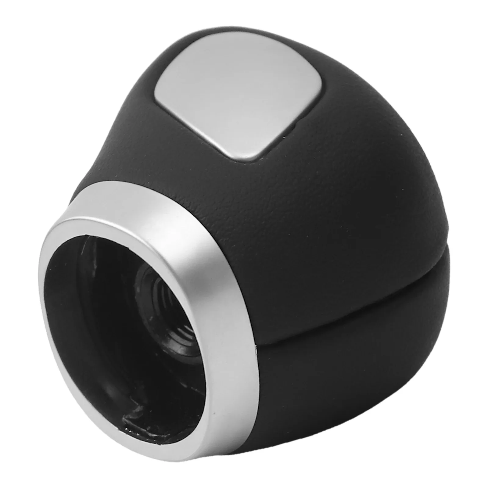 Black Shift Knob ABS Plastic And Leather Enhanced Gear Control Sleek Black Aesthetic Manual Transmission Enhancement