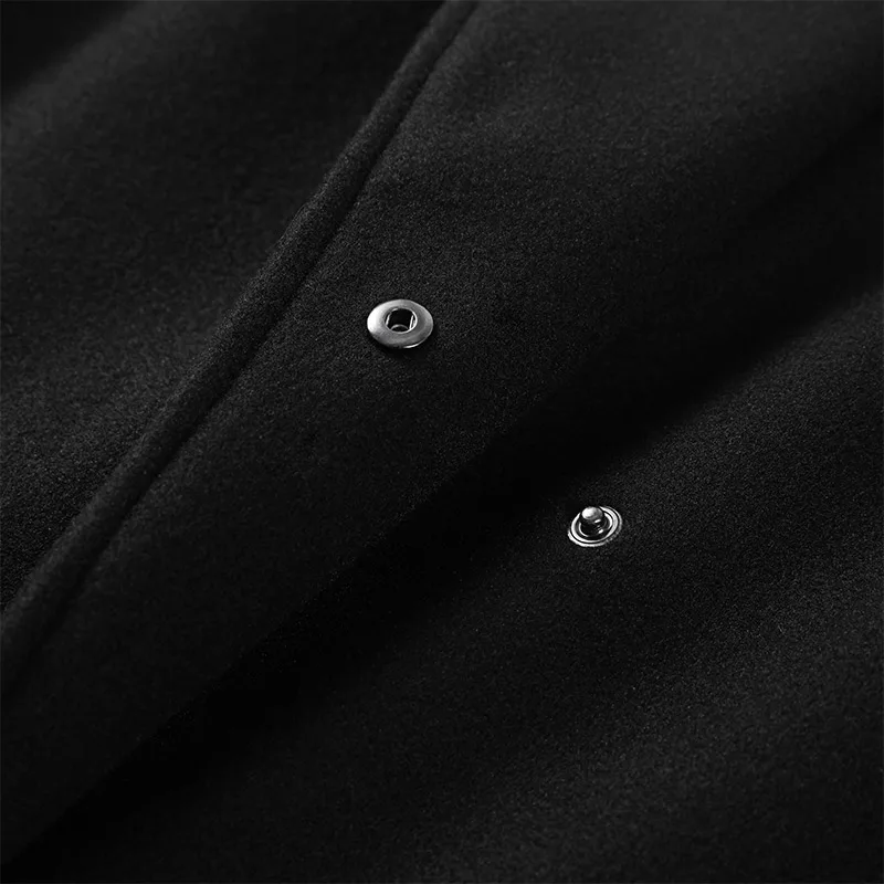 Eleganter Schicker Stehkragen-Wollmantel mit Langen Ärmeln, Einreihig, Locker Geschnitten, Warmer Wintermantel für Damen, Lässige Streetwear, Neu – Detail 12