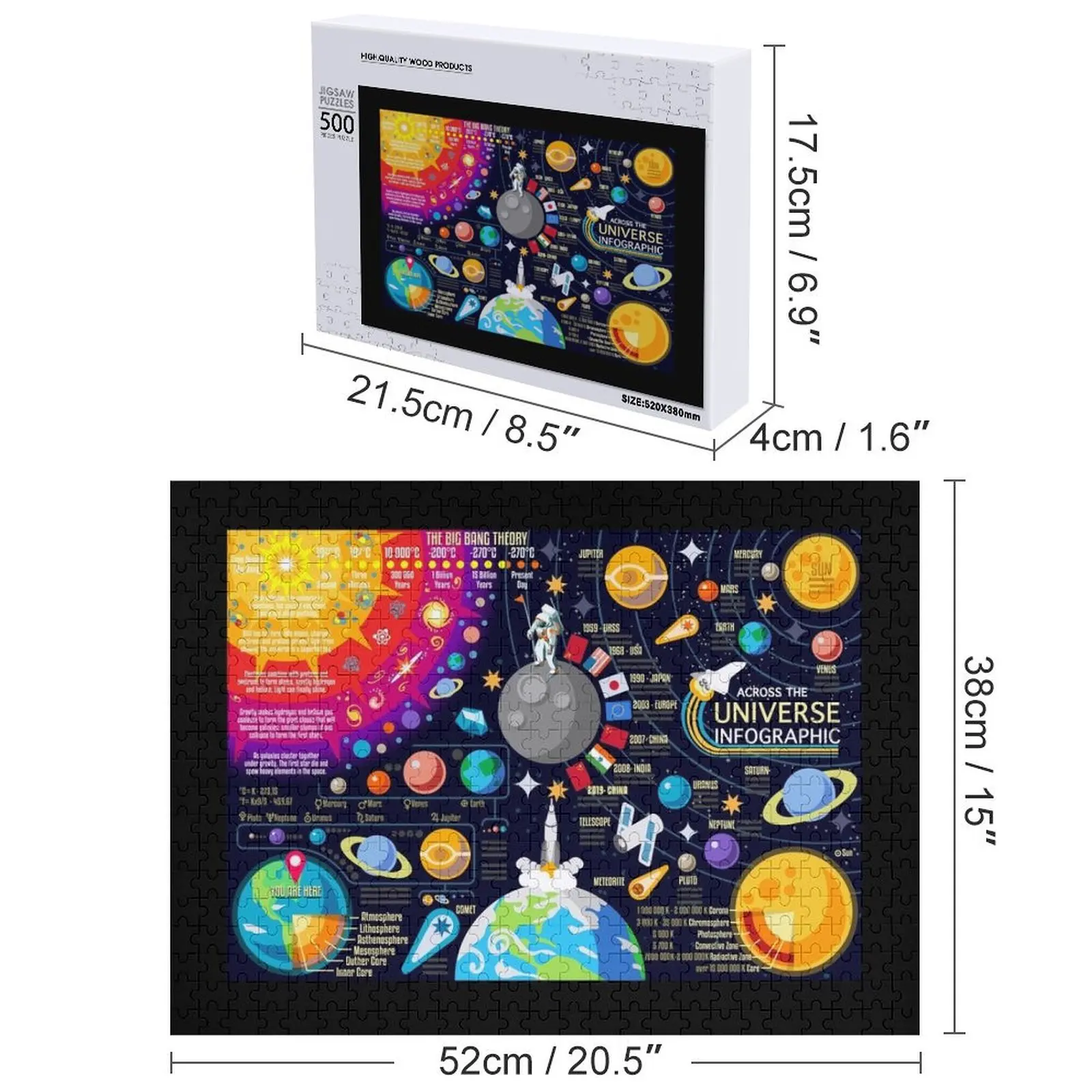 Space Universe Infographics Big Bang Jigsaw Puzzle Giocattoli natalizi Puzzle regalo personalizzato per bambini