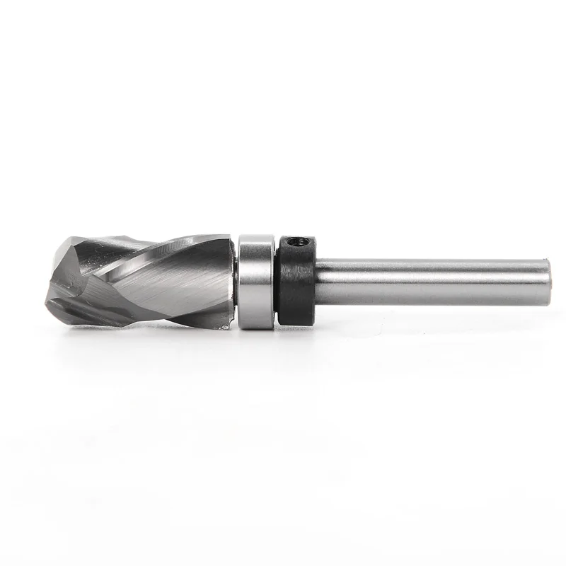 Bearing Ultra-Performance Compression Flush Trim Solid Carbide CNC Router Bit for Woodworking End Mill 1/4 Inch Shank