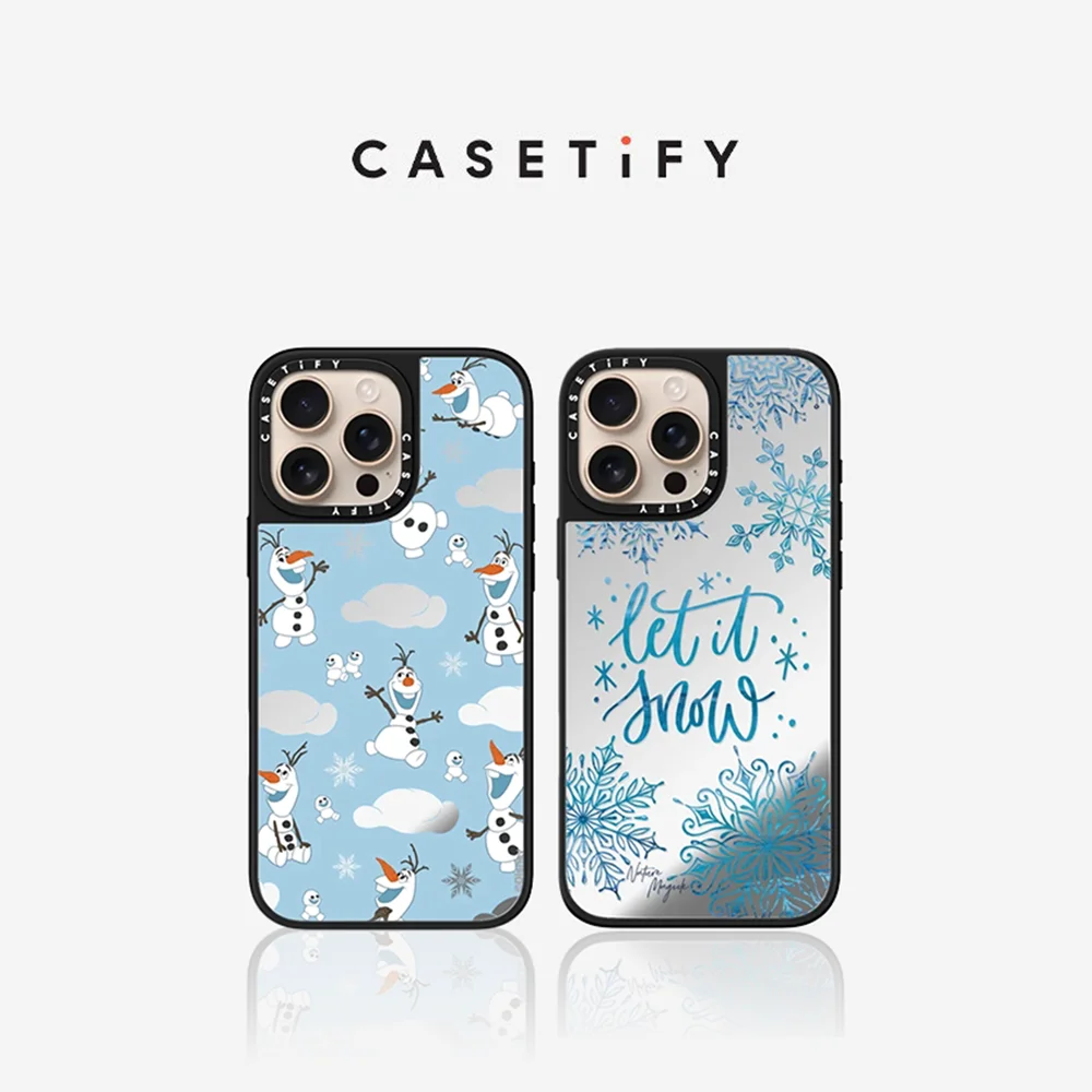 Funda Magnética CASETiFY Serie Frozen Snowflake Magic a Prueba de Golpes para iPhone 13 14 15 16 17 Pro Max Air Plus
