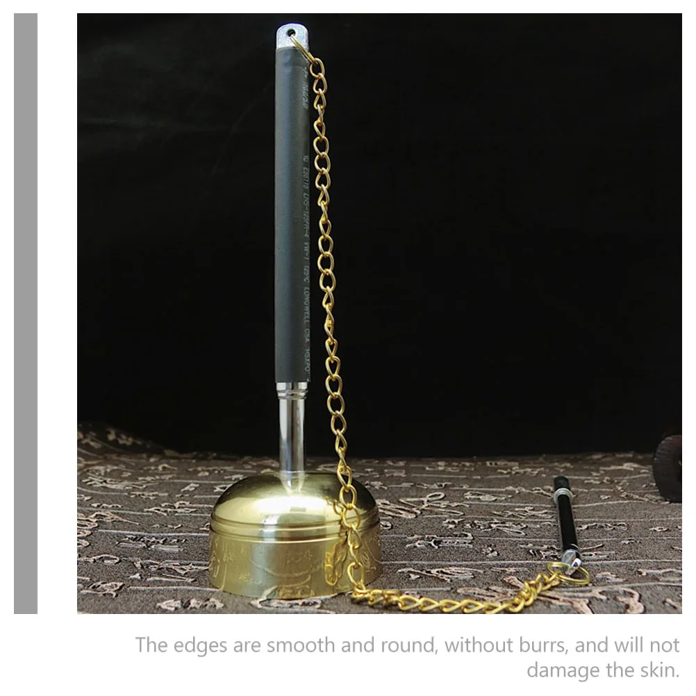 

Brass Yin Qing Copper Bell Temple Instrument Vintage Metal Handbell Dharma Ritual Utensil Decorative Chime Meditation