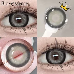 Bio-essence 1Pair Black Lenses Korean Lenses Colored Contact Lenses Myopia Lenses Black Eye Lenses with Degree High Quality