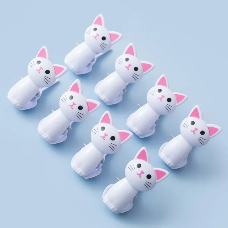 8pcs/Set Cute Cat Plastic Clips Laundry Hanging Clothes Pins Beach Towel Snacks Sealing  Household Clothespegs  Clamp