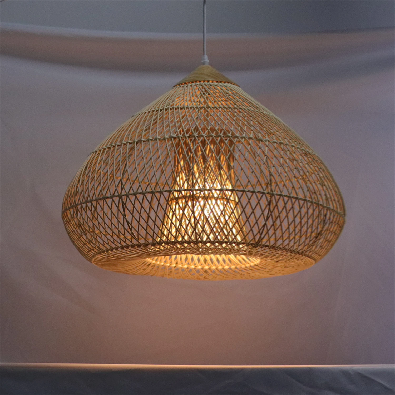 

JOYINLED Handwoven Rattan Chandelier /Rattan Wicker Lamp/Handmade Pendant Lights/Bamboo Wicker Lampshade/Rattan Lighting Fixture