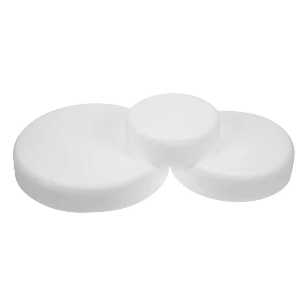 3Pcs Foam Cake Dummy Round Mold Precision Sized for Cake Decorating Skills Practice Photography Prop Party Decor Baking 