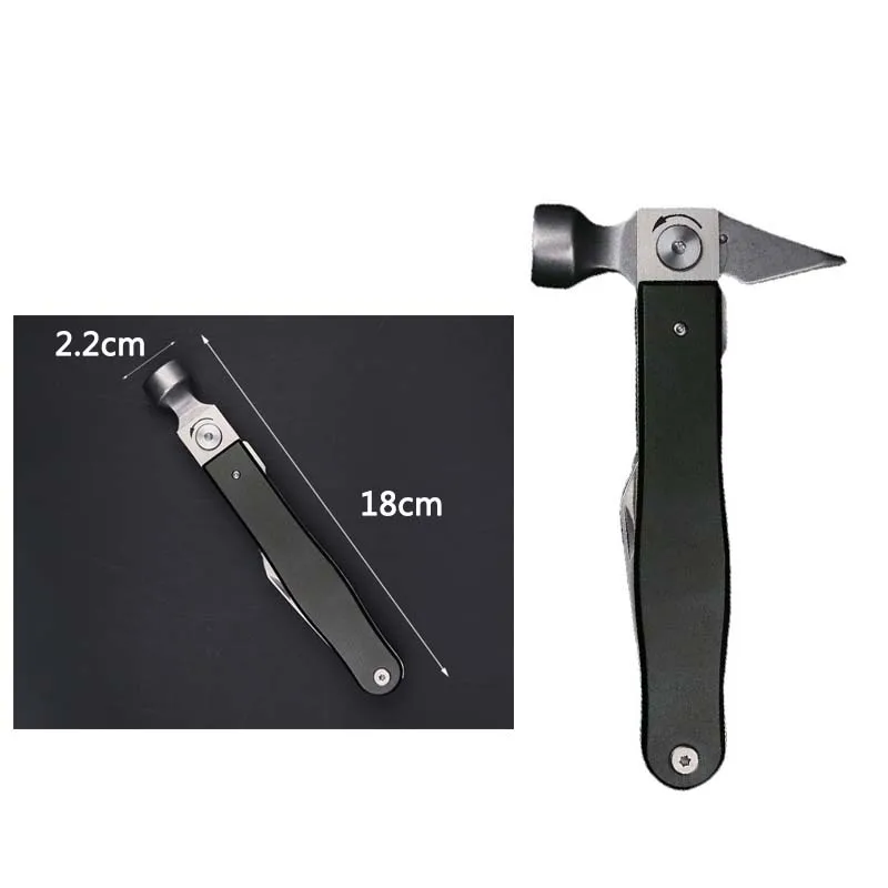Outdoor Portable EDC Multifunctional Hammer Head Mini Short Axe Combination Tool Car Emergency Window Breaking Tool