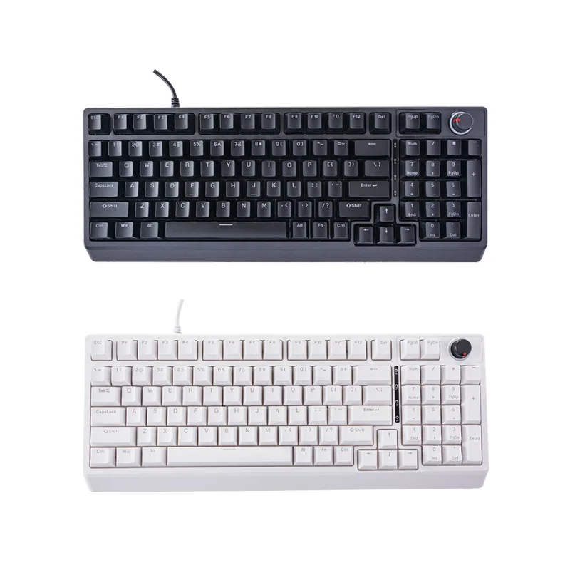 

98-Key backlit wired real mechanical keyboard cyan-red axis