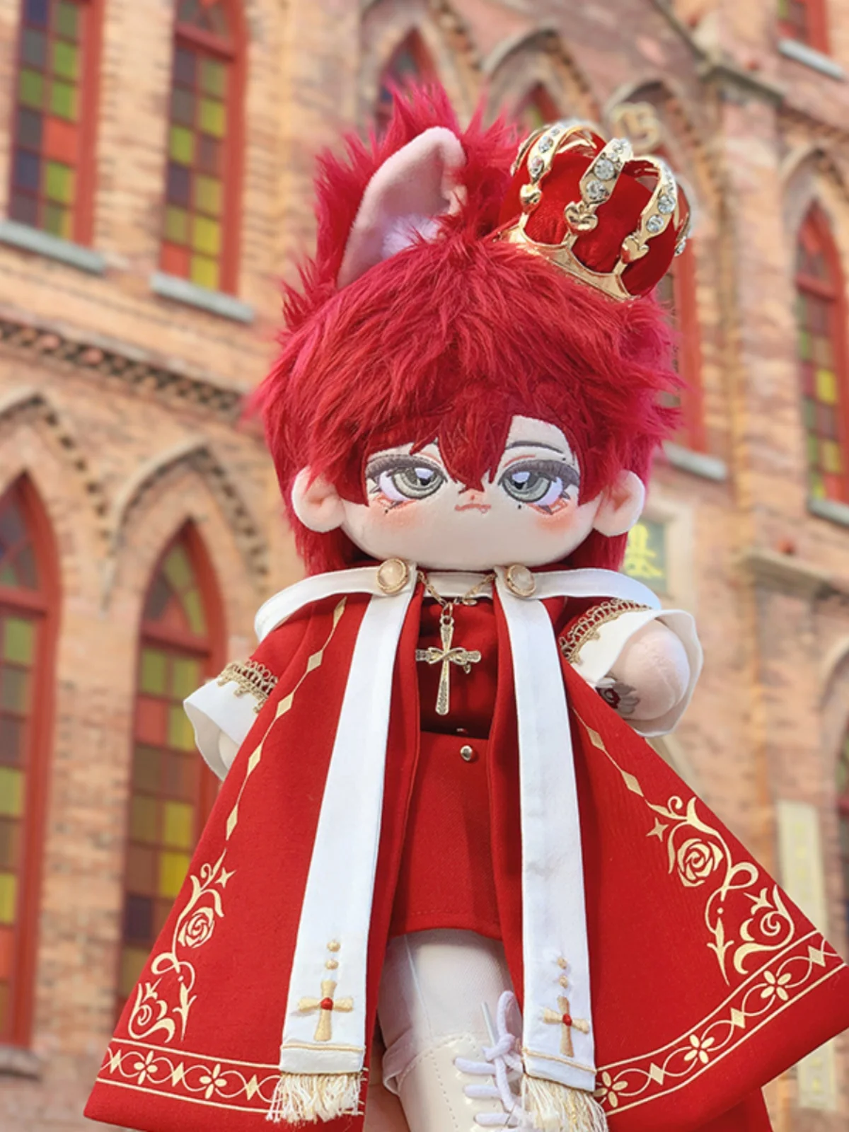 20cm 30cm roupas de boneca vampiro príncipe o papa coroa vermelha cruz colar manto terno plushies boneca de pelúcia acessórios anime brinquedo criança