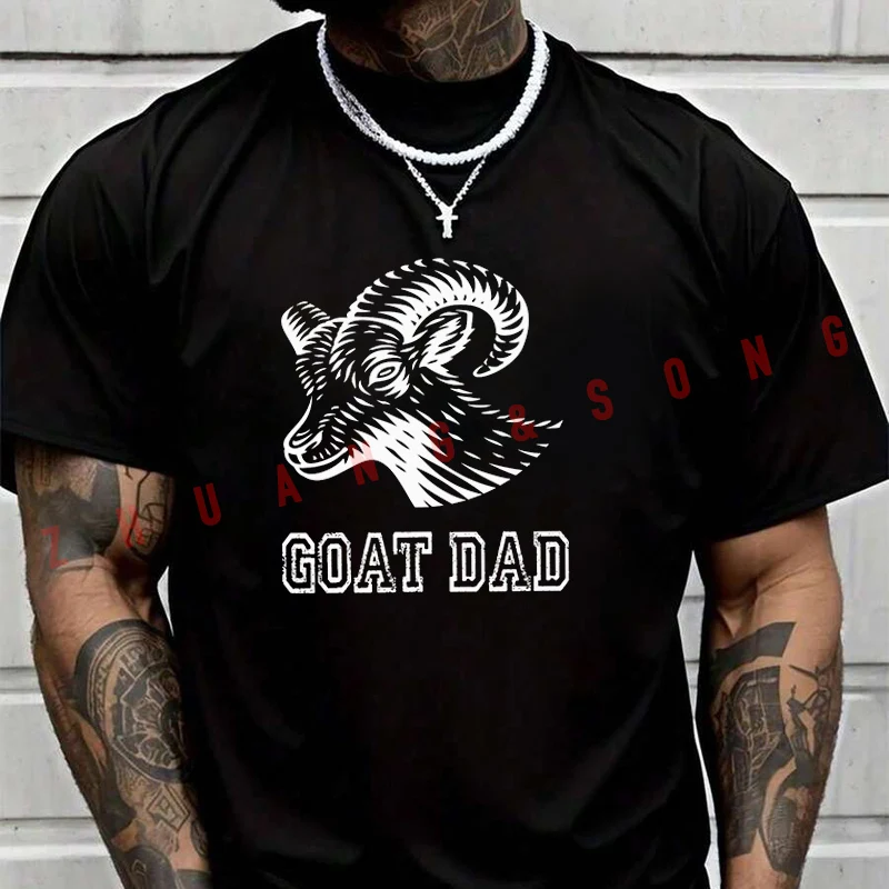 

Funny Goat Dad Design T-Shirt Men Hip Hop Streetwear Unisex Casual Fashionable Short Sleeve Tops