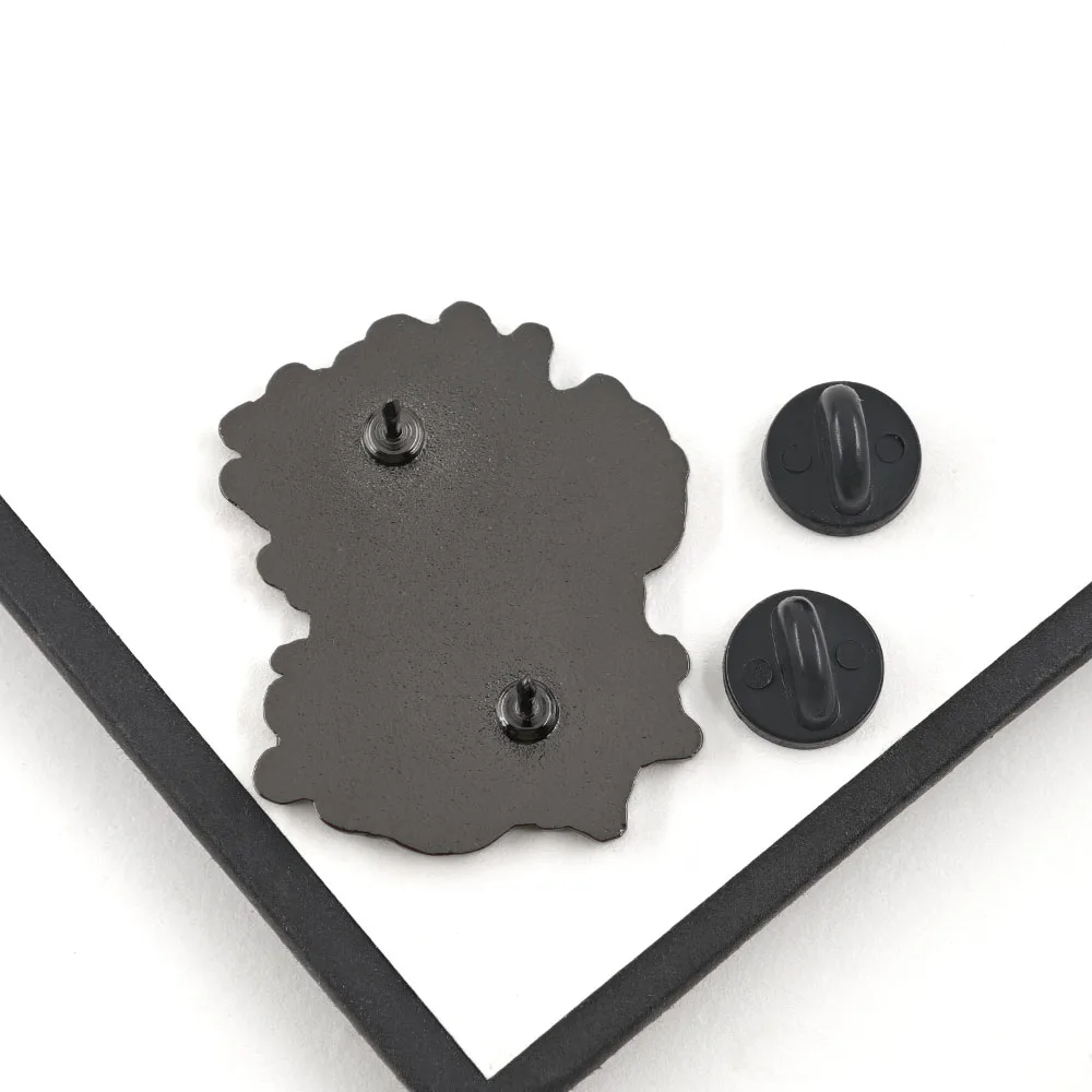 Gotischer Totenkopf-Emaille-Pin, zerrissene Wand, Skeletthände, Broschen, Punk-Rock-Reversnadeln, Heavy-Metal-Schmuck, Geschenk für Rucksack und Hut – Detail 3
