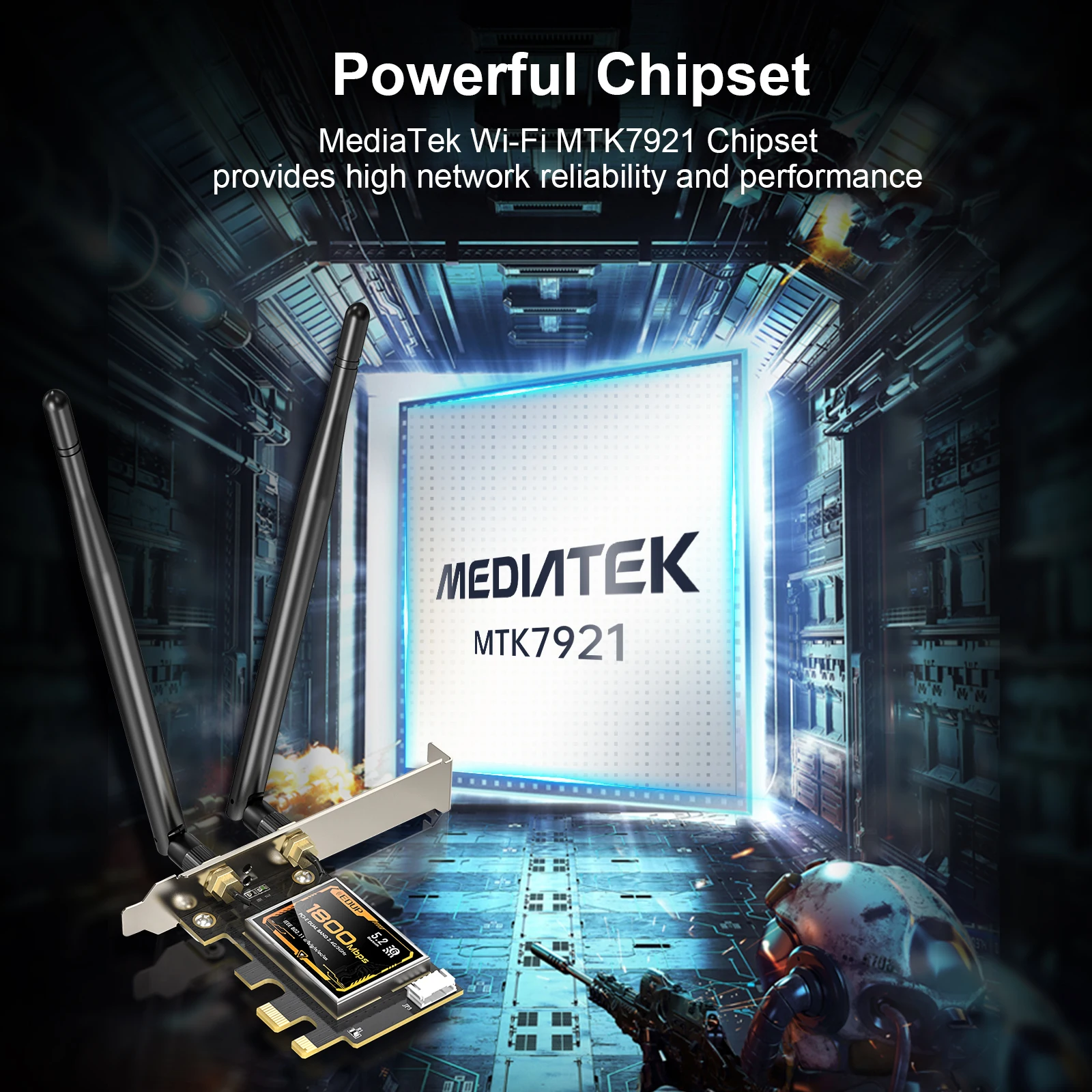 EDUP 9655 AX1800 WiFi6 Bluetooth 5.2 PCI-E بطاقة الشبكة محول شرائح قوي مع هوائيات 2 * 6dBi لنظام التشغيل Windows 10 و Linux