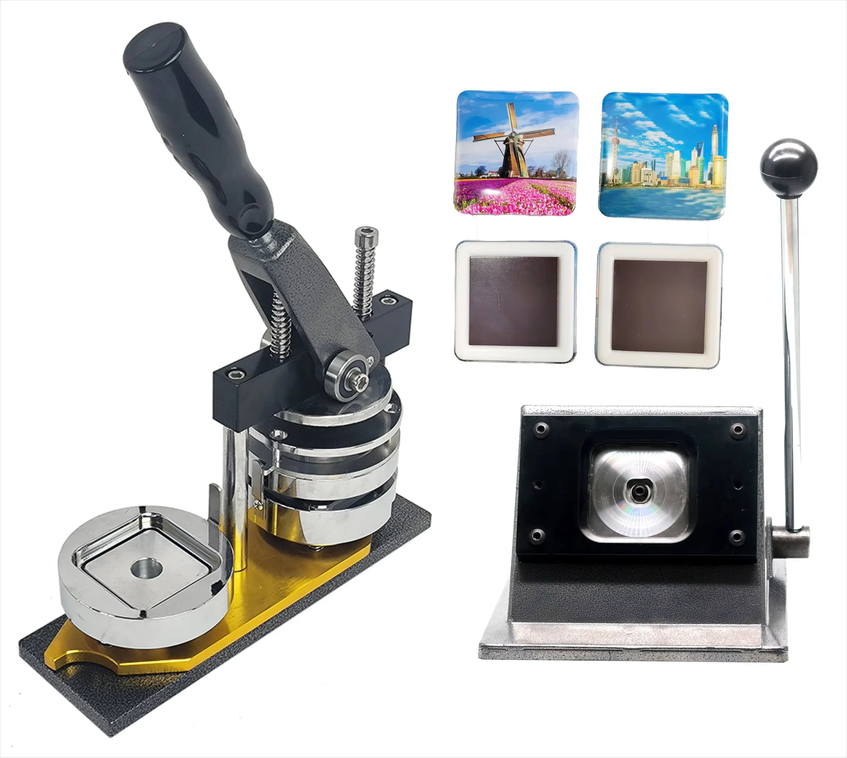 2*2 inch Square fridge Magnet maker Machine Kit 50*50mm with Paper Cutter and 100 sets fridge Magnet Materials