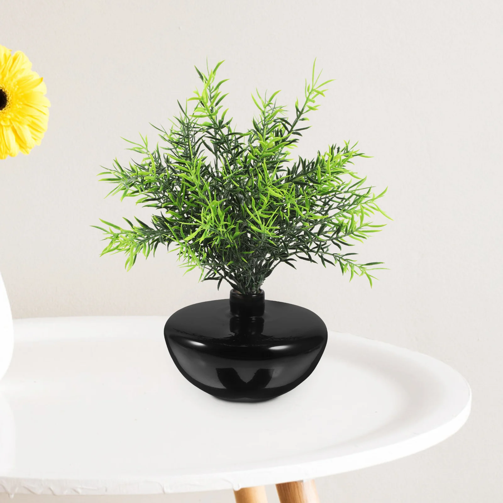 

Creative Round Glass Vase Modern Centerpiece Home Decor Unique Flower Holder Black Dining Table Organizer Vases for Decor Modern