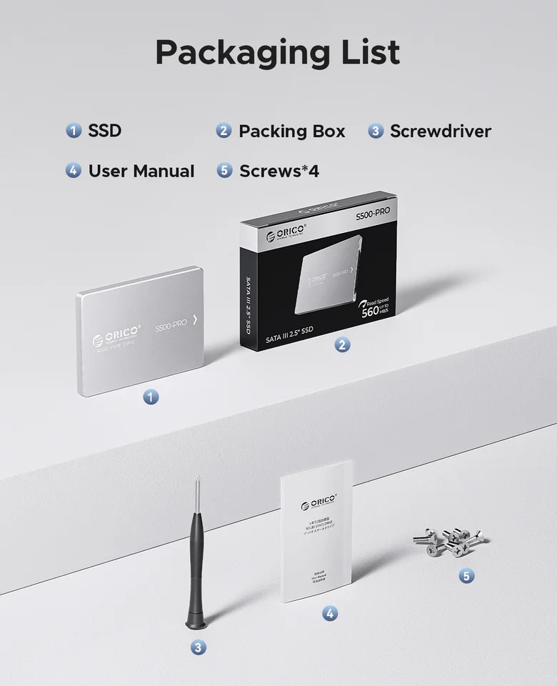ORICO 2.5 SATA III SSD 1TB 4TB Up to 550MB/s