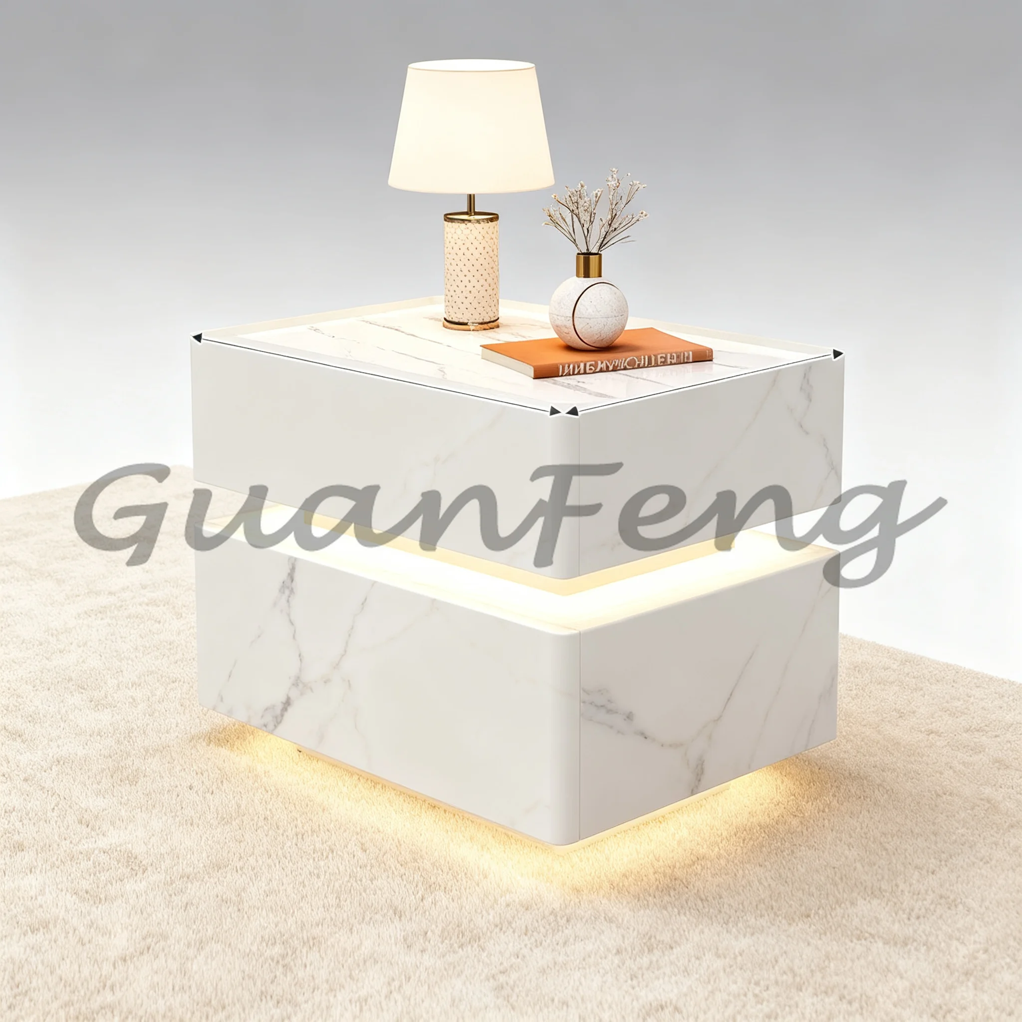 Bedroom Smart Storage Nightstand, Bedside Cabinet, Modern Bedroom Furniture Side Storage Bedside Table