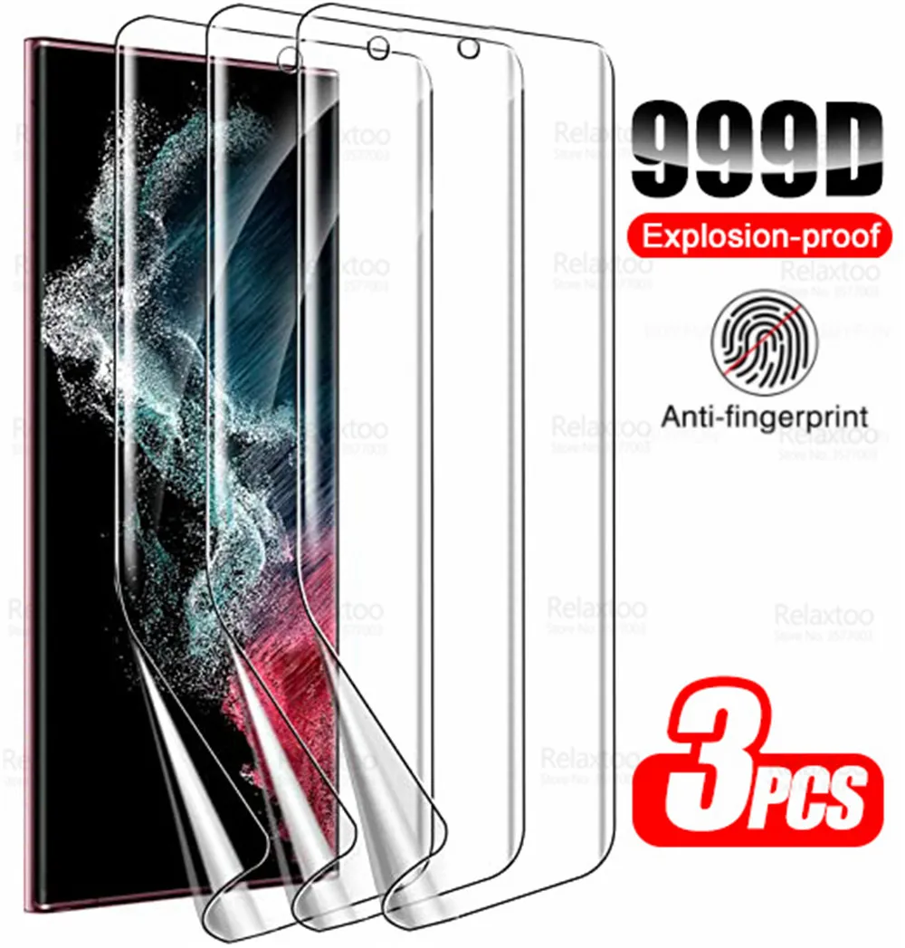 3Pcs Soft Hydrogel Film For Samsung Galaxy S22 Ultra Screen Protector Sumsung S21 FE 5G S20 Plus S10 Lite Note 20 S 22 Not Glass